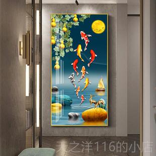 正品入口装饰画现代简主义过道走廊挂画水晶瓷钻景石口客厅垂直背