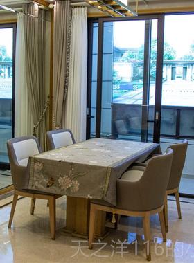 正品桌布餐厅国风高黄花档鸟布欧洲新中国风咖啡桌桌桌布现代中国