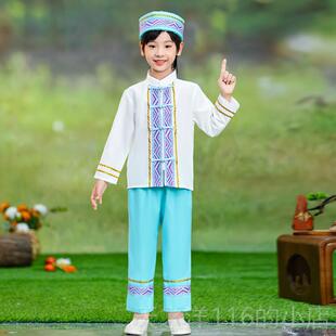 正品族儿童京服装演出男女童56个服族京族民舞蹈服成人怒族表演服