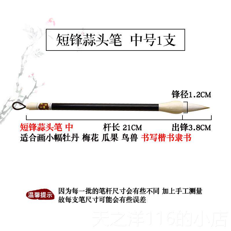 正品占永笔学庄画短锋国蒜头毛笔兼毫初者写意牡丹国画专用安毛笔