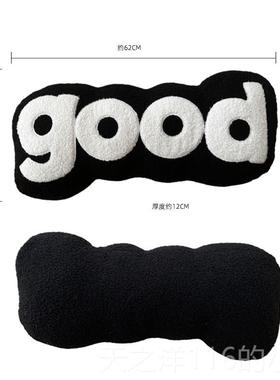 正品装典美家ZOODII潮o流INS风尚舒适长时字母软靠枕条午睡枕god