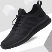 男气鞋 黑色舒适皮面透休闲 秋季 正品 02新款 潮男5士运动鞋 2鞋 百搭