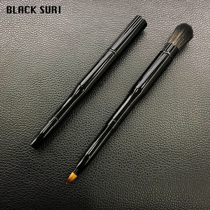 口红刷可伸缩咬唇刷画嘴唇的刷子便携式双头遮瑕刷高光刷火苗型