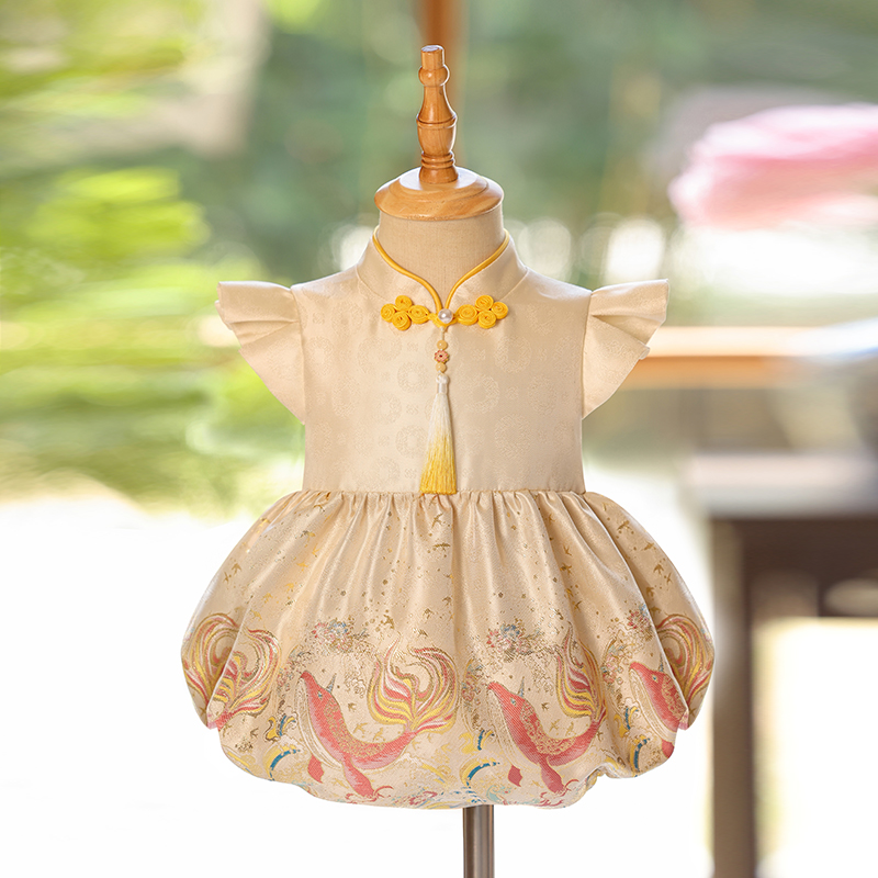 哥麦拉新中式女宝宝包屁衣薄款夏