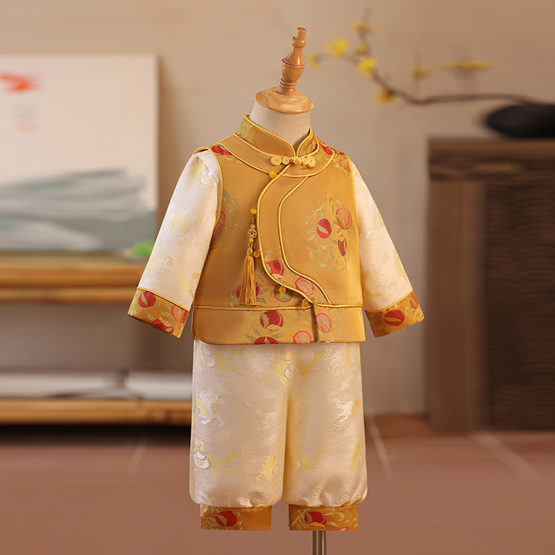 哥麦拉中国风周岁礼服男宝宝春季