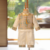 周岁男宝礼服春季 宝宝一周岁生日抓周衣服男童汉服中国风 2025新款