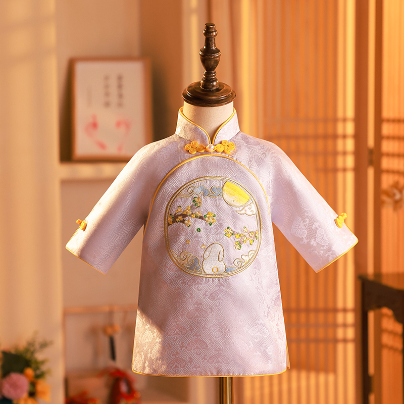 哥麦拉中式周岁礼服女宝冠衣春
