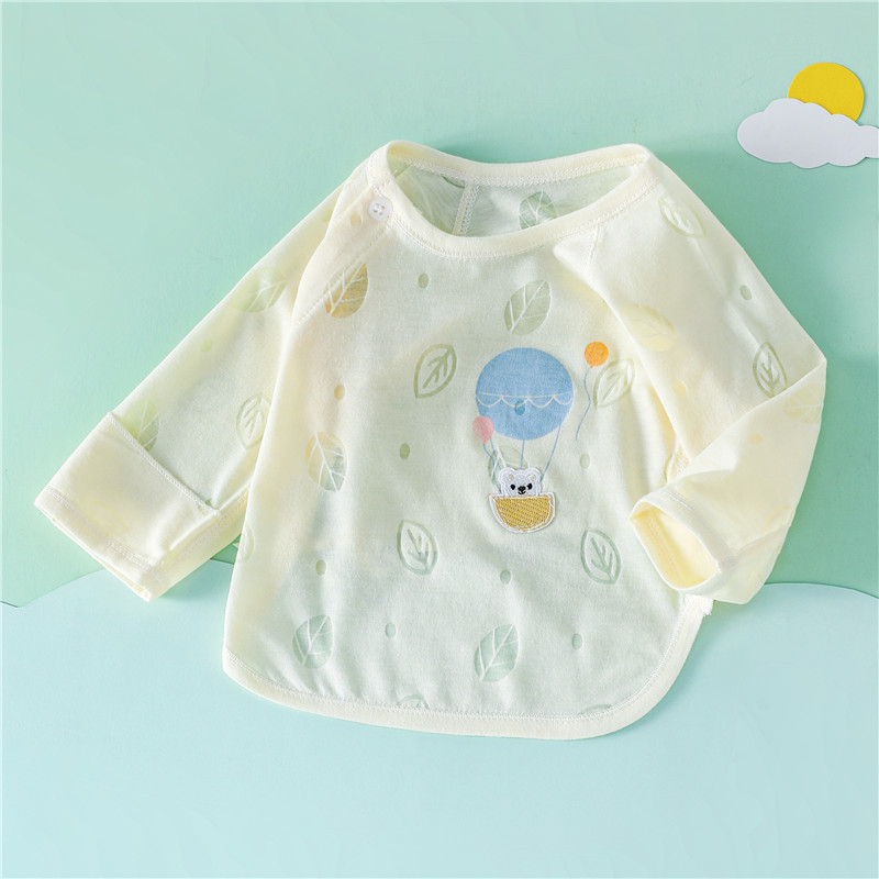 新生婴儿半背衣52码产房纯棉a类女宝宝春夏季和尚服薄款长袖上衣