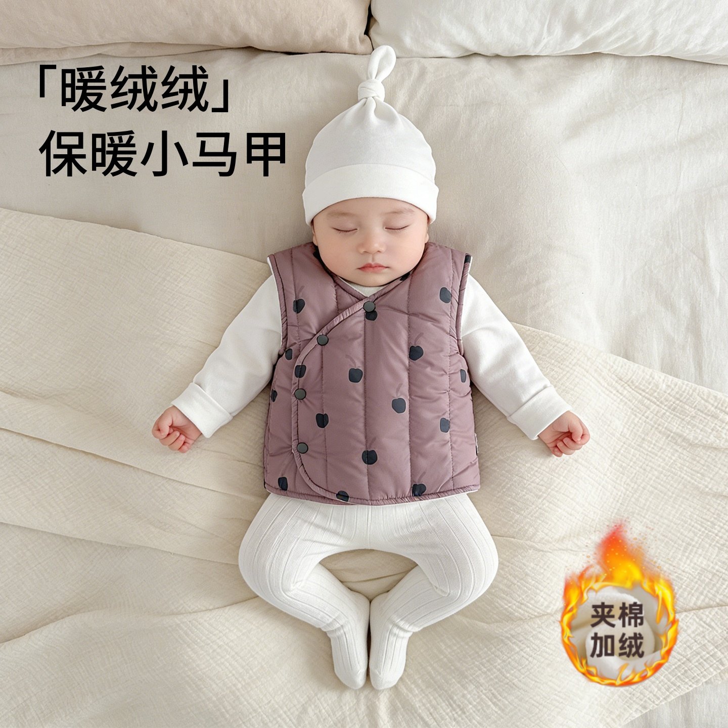 婴儿马甲小月龄冬季加厚宝宝护肚背心内穿夹棉加绒婴幼儿保暖坎肩,童装/婴儿装/亲子装,马甲,淘宝优惠券,粉丝福利购,淘宝优惠卷
