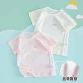t恤a类女宝宝半袖 透气上衣夏薄款 婴儿女童网眼夏装 婴幼儿短袖 夏季