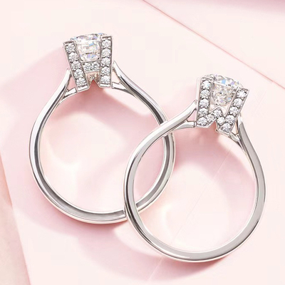 上海IGI人工培育合成钻石CVD钻铂金白金结婚情侣戒指HW钻戒定制