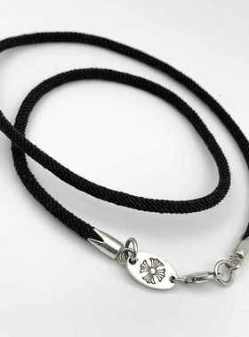 潮牌克罗星银复古925纯银坠棉绳手链男女项链吊坠权志龙鹿晗同款