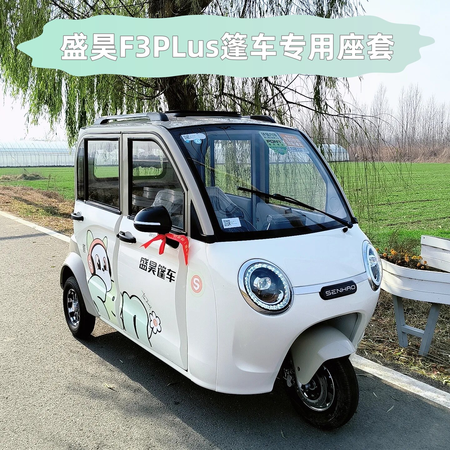 盛昊F3PLUS座套带棚电动三轮车全包坐垫保护套罩新款SH1500DZK-14