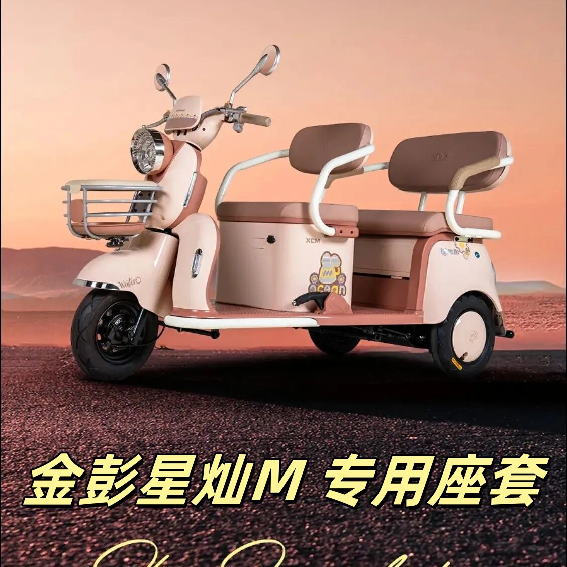 金彭星灿M座套三轮车专用座套垫加厚可机洗雪尼纱坐垫绗绣0甲醛