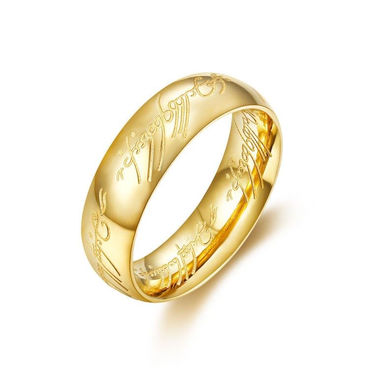 弗罗多同款戒指指环王霍比特人比尔博巴金斯至尊魔戒钛钢金色