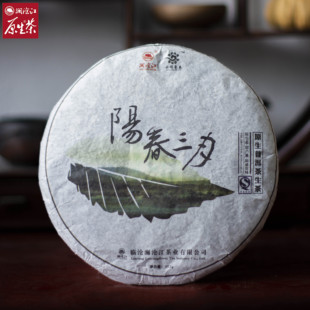 云南古树普洱茶饼澜沧江2014阳春三月357g饼茶生茶叶口粮茶礼囤茶