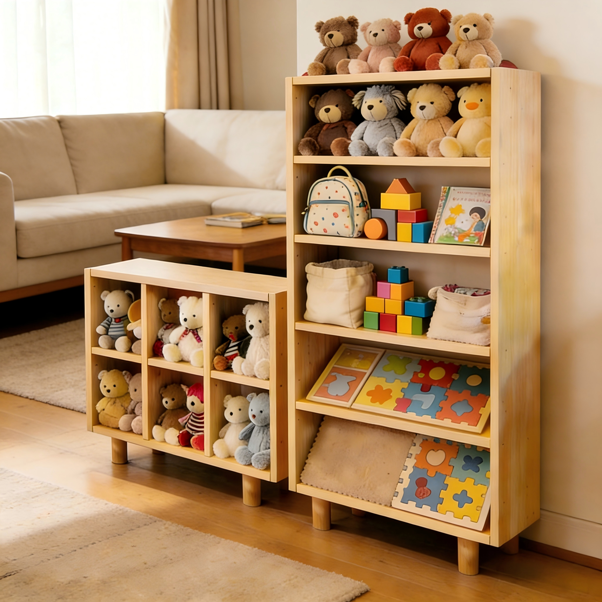 卓禾实木书架一体靠墙客厅家用落地置物架幼儿园储物收纳儿童书柜,住宅家具,书架,淘宝优惠券,粉丝福利购,淘宝优惠卷