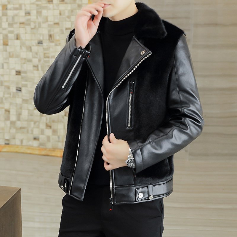 金貂绒夹克男冬季皮毛一体皮衣