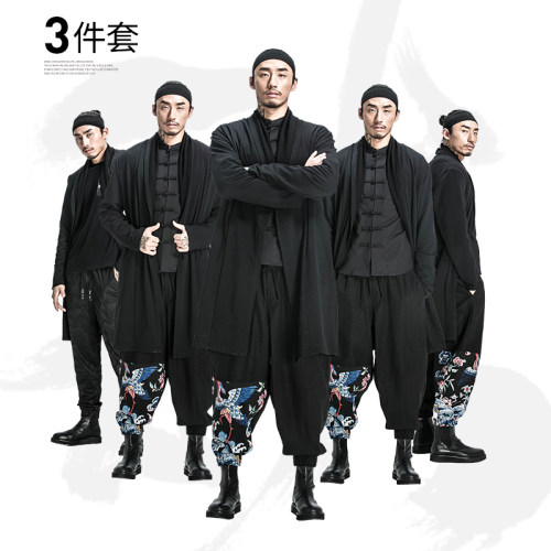 左杜改良汉服男胖子男禅修服大码