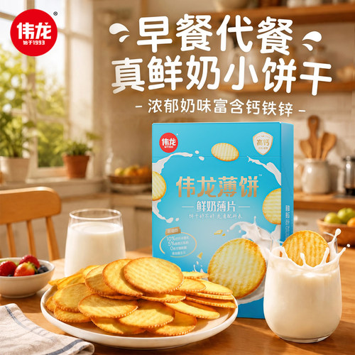 每块饼干都添加了鲜奶做成，入口浓浓奶香