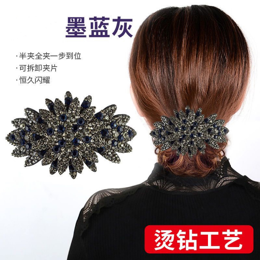 夹子后脑勺花朵水钻网红同款图片