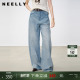 女宽松显瘦长裤 休闲渐变直筒牛仔裤 春秋新款 NEELLY纳俪商场同款