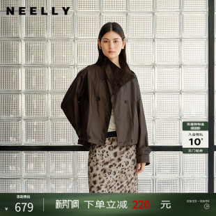 宽松廓形短款 新款 风衣女气质高级感外套 春季 NEELLY纳俪商场同款