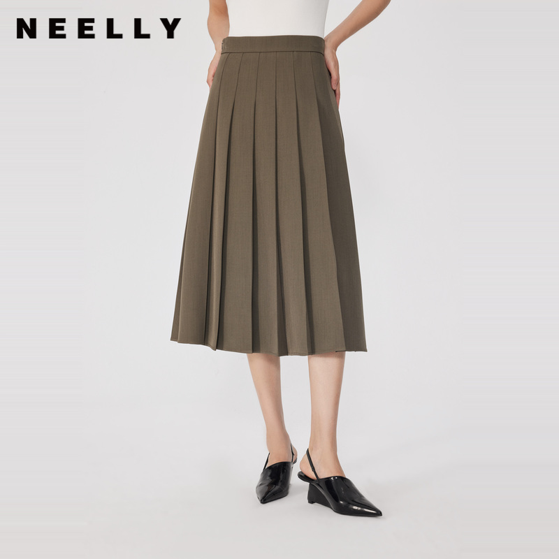 NEELLY纳俪通勤显瘦百褶裙