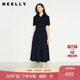 翻领收腰百搭连衣裙女通勤气质长裙 新款 NEELLY纳俪商场同款 春季