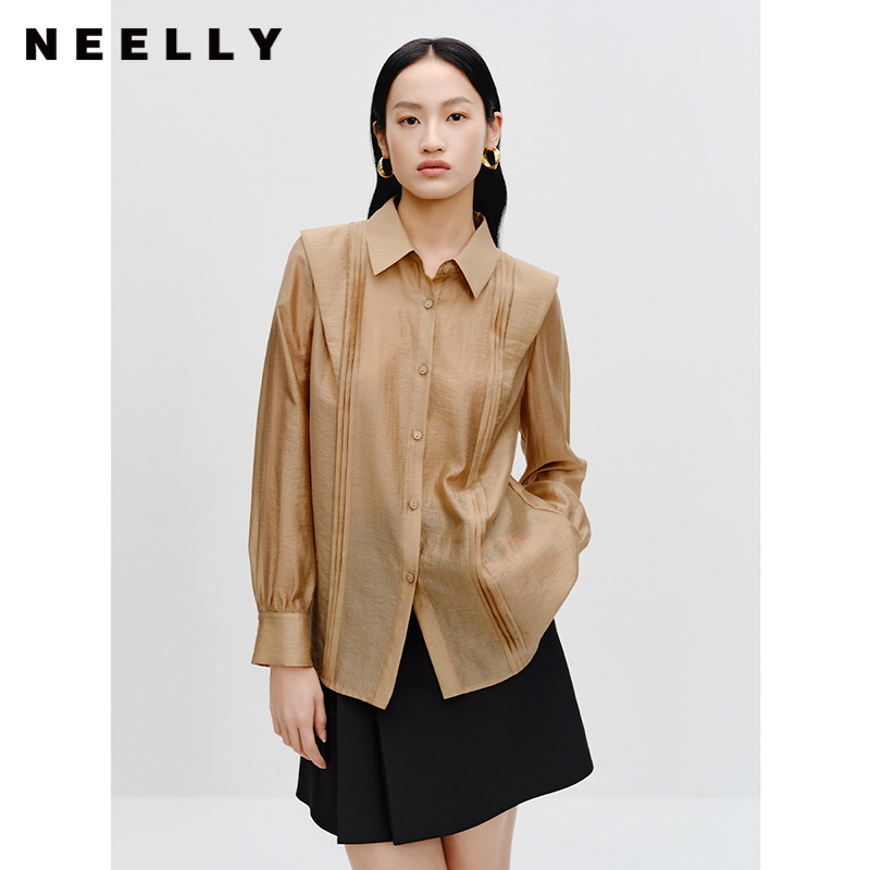 天丝长袖衬衫NEELLY商场同款小众