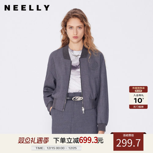 NEELLY纳俪落肩短外套