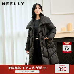 大翻领90%鸭绒中长款 新款 保暖羽绒服女 冬季 NEELLY纳俪商场同款