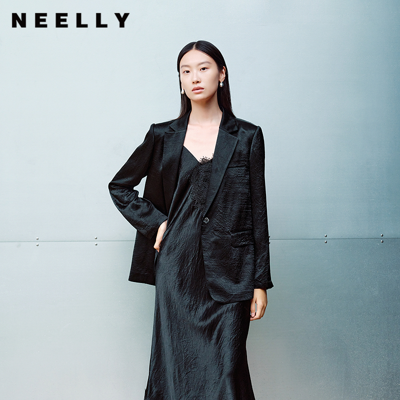 NEELLY纳俪商场同款秋冬新款高级感宽松西装外套女精致干练西服