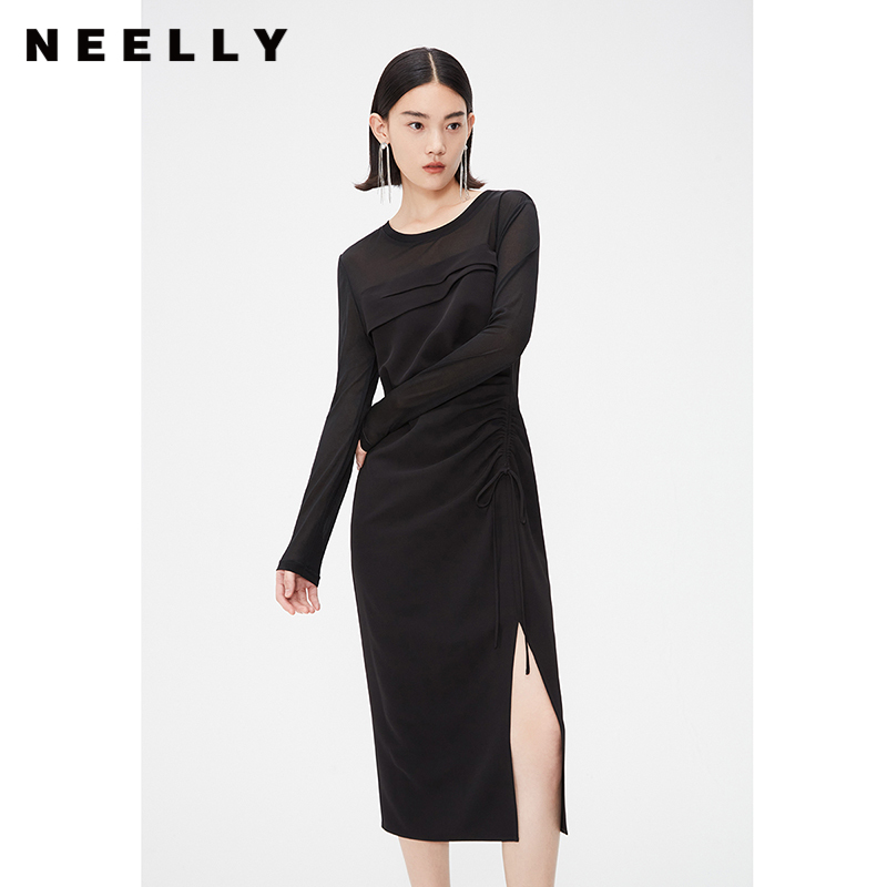 NEELLY商场同款显瘦连衣裙