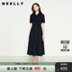 翻领收腰百搭连衣裙女通勤气质长裙 新款 NEELLY纳俪商场同款 春季