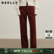 女小个子阔腿长裤 NEELLY纳俪商场同款 直筒时髦百搭牛仔裤 新款 冬季