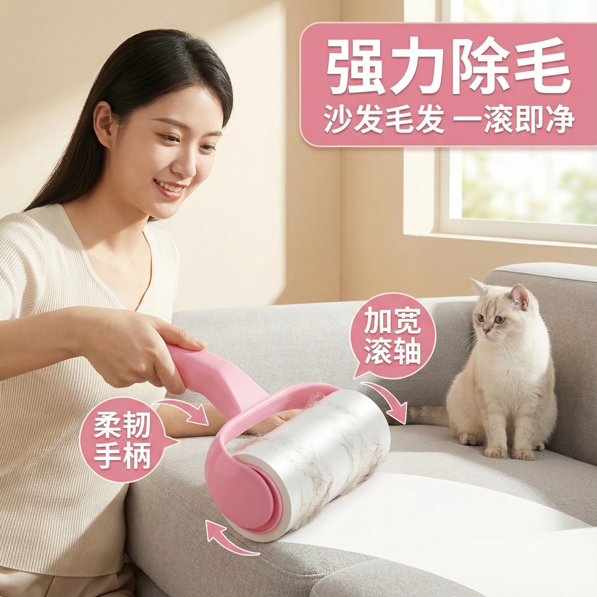 [除毛粘毛除黏毛]滚筒粘毛器