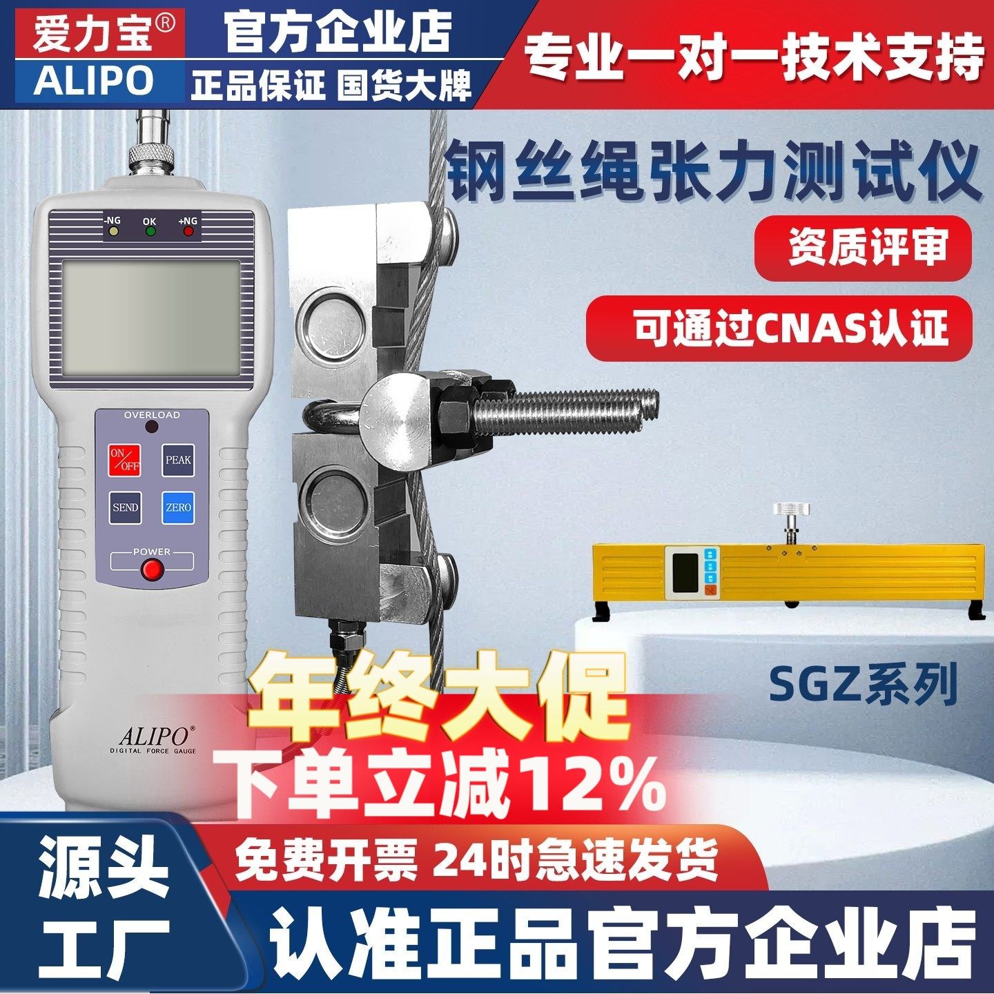 爱力宝ALIPO电梯钢丝绳张力测试仪器电梯评审专用绳索钢缆张力计,五金/工具,推拉力计,淘宝优惠券,粉丝福利购,淘宝优惠卷