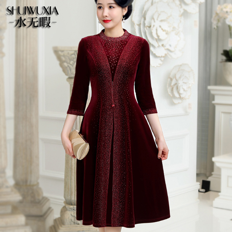 喜妈妈连衣裙高贵风敬酒服婚宴装