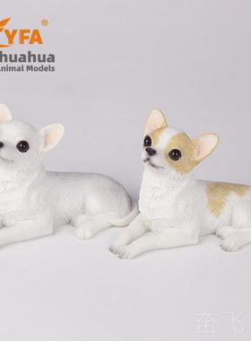 正品吉佳美Y收FA家厂艺直销迷你吉娃娃仿真狗模型车载摆件树脂工