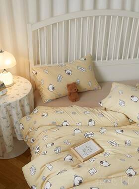 正品咪Mo被ryio可爱卡通猫纯棉针织棉四件套天竺棉睡裸套床单床上