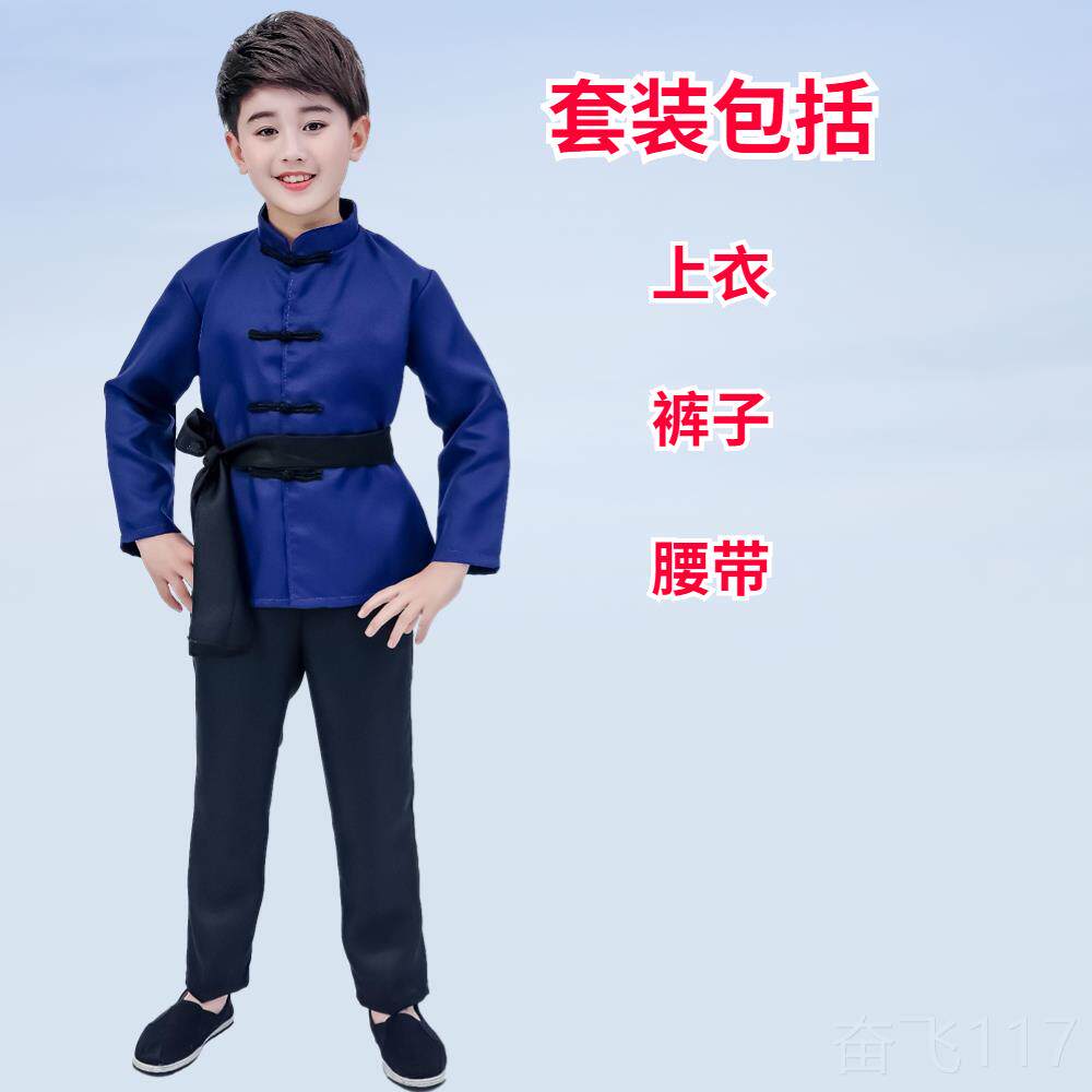 正品农民服儿童姓服装六、七十年劳动破补村丁贫困儿童乞服丐装