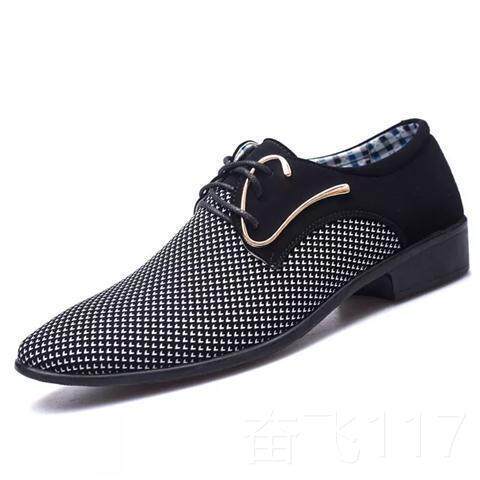 正品季男士韩版尖男头鞋皮青年发型师英伦商务正春装磨砂皮鞋