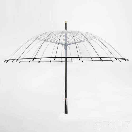 正品1骨透明雨伞网长柄大号双人白色红6加大雨制伞女自动加厚折叠