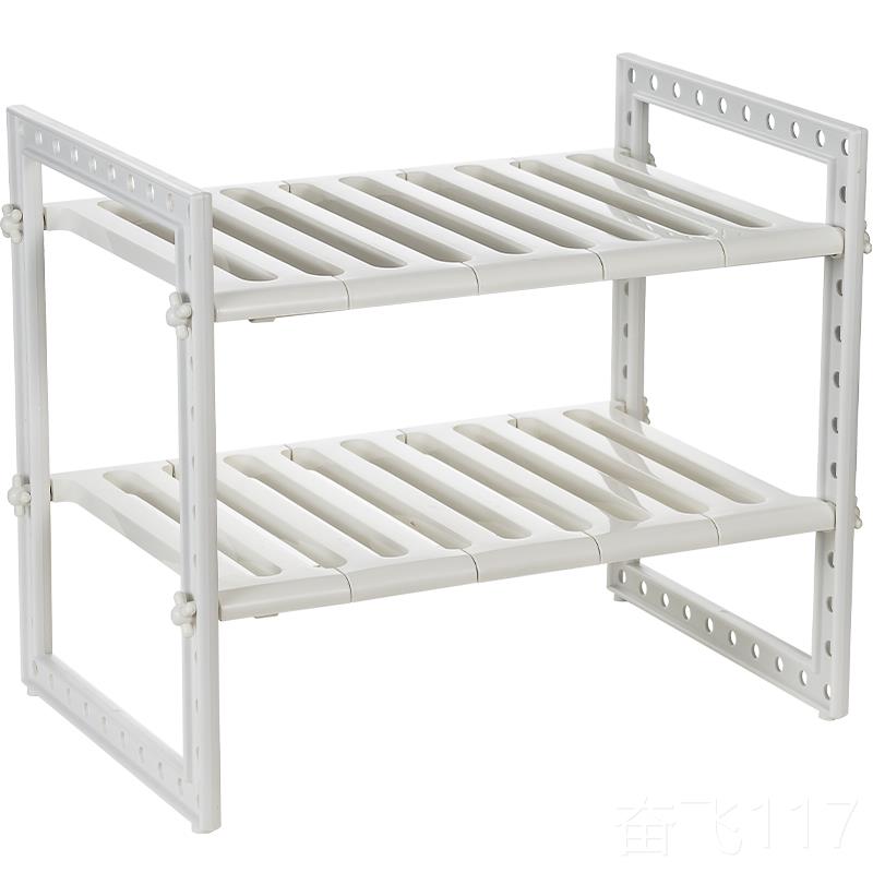 正品韩国层进口分可伸缩下水槽置物橱架柜免打孔收纳架放锅架厨房