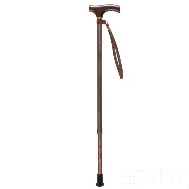 正品日本进口伸缩防滑杖手超轻铝合杖金身实木握把旅登山杖300游