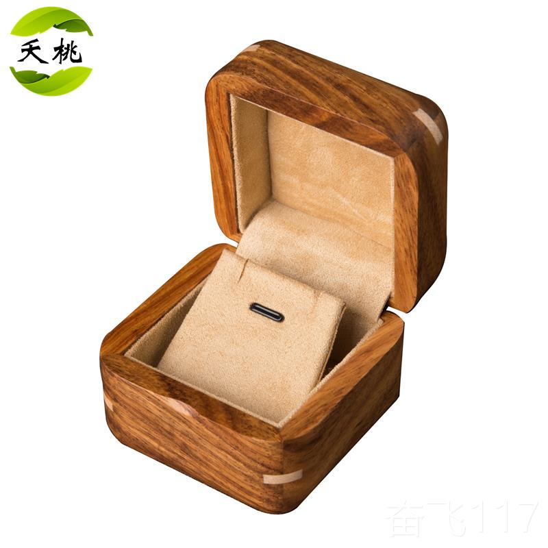 正品桃（饰品）非洲花夭梨木纯实质吊挂坠盒项木链耳环收纳盒节礼