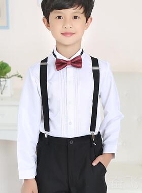 正品长男童袖白衬纯黑色西装长裤装藏青儿童装衬衣礼服孩表演套出
