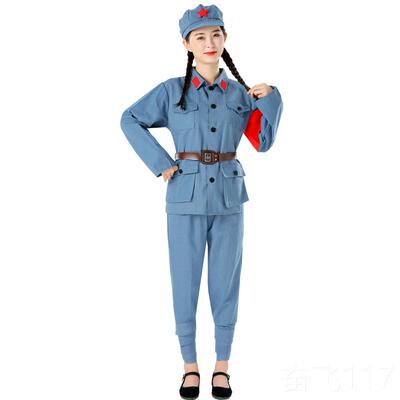 正品粗布棉麻成人红军演出服衣舞服八路军大新四军舞台蹈长征服装