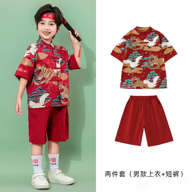 正品六一童出服男女童中国风汉服唐装纱裙小儿学运动会表演生演服